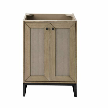 James Martin Vanities Chianti 24in Single Vanity Cabinet, Whitewashed Walnut, Matte Black E303-V24-WW-MBK